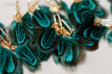 Load image into Gallery viewer, Peacock Feather Statement Tassel Earrings