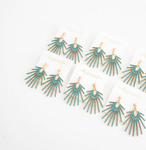 Load image into Gallery viewer, Turquoise Sunburst Statement Drop Earrings