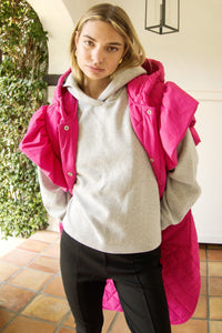 Puffer Vest with Ruffled Cap Sleeve