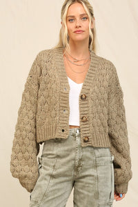 Open Front Cardi with Buttons