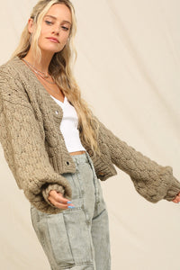 Open Front Cardi with Buttons