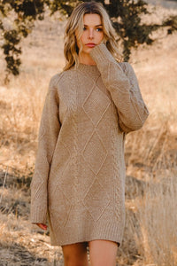 Cable Knit Sweater Dress