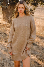 Load image into Gallery viewer, Cable Knit Sweater Dress