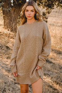 Cable Knit Sweater Dress