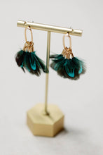 Load image into Gallery viewer, Peacock Feather Statement Tassel Earrings