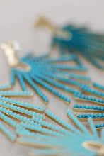 Load image into Gallery viewer, Turquoise Sunburst Statement Drop Earrings