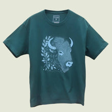 Load image into Gallery viewer, Bison Head Tee Hunter Green