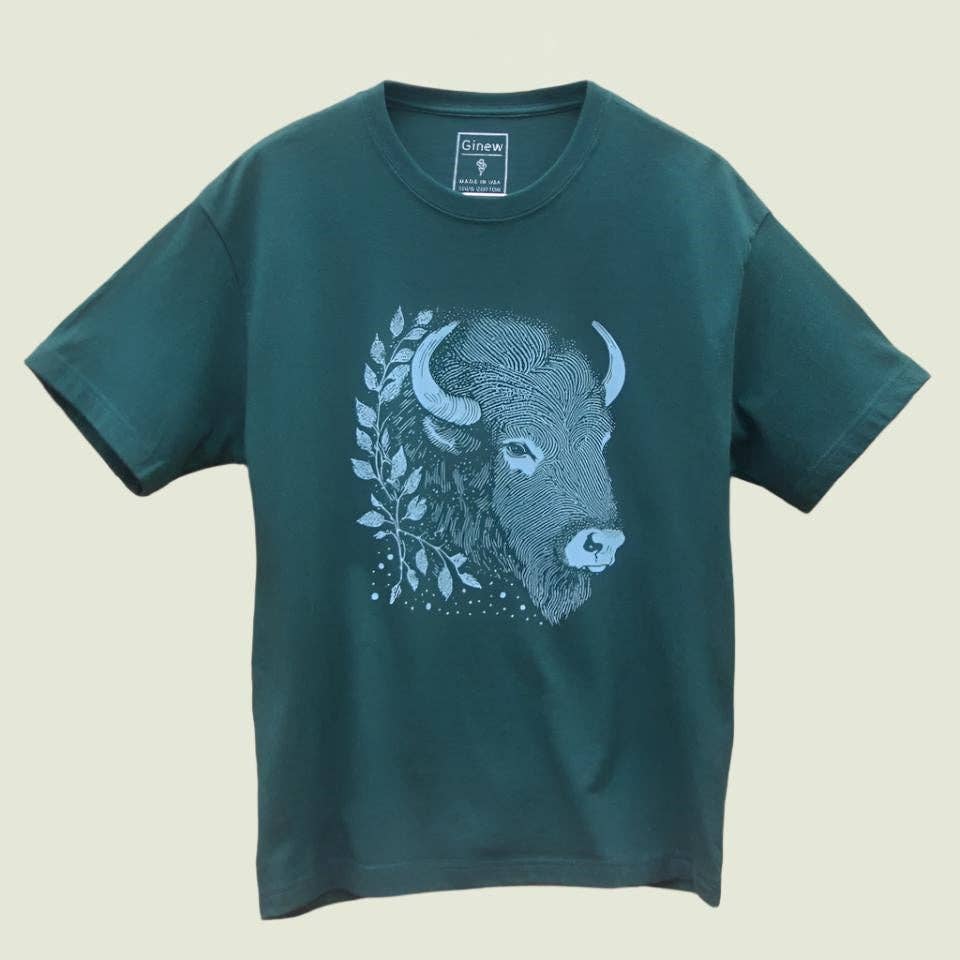 Bison Head Tee Hunter Green