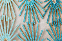 Load image into Gallery viewer, Turquoise Sunburst Statement Drop Earrings