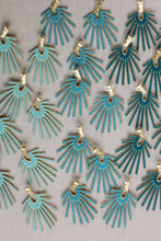 Load image into Gallery viewer, Turquoise Sunburst Statement Drop Earrings