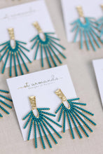 Load image into Gallery viewer, Turquoise Sunburst Statement Drop Earrings